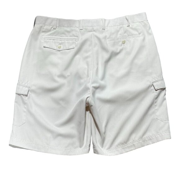 ISLAND REPUBLIC Men's Cargo Shorts White Polyester Belt Loops Pockets Size 40 - Picture 3 of 8